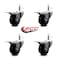 Service Caster 3'' Soft Rubber Wheel Swivel 7/16'' Stem Caster Set with Total Lock Brake, 4PK SCC-GRTTL20S314-SRS-716138-4 - alternate 4